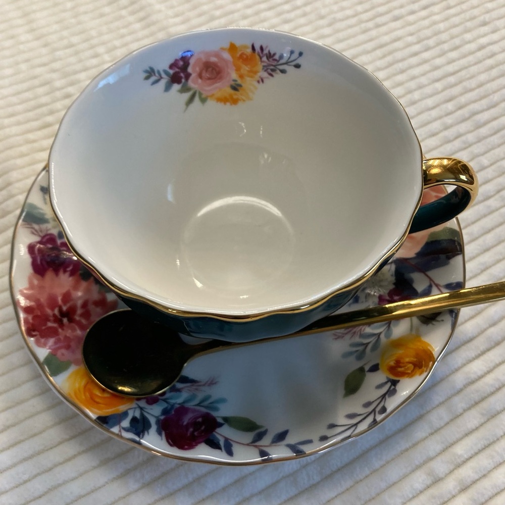 Sweet Teacup with saucer and spoon